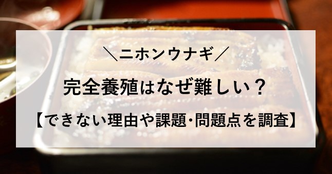 ウナギ 完全養殖 なぜ 難しい